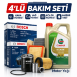 BOSCH Ford Fusion 1.4 Dizel Castrol Edge 5W-30 Motor Yağı Filtre Seti (2002-2012) 4 Lü