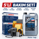 BOSCH Citroen C4 1.6 Dizel Liqui Moly 4600 Motor Yağı Filtre Seti (2004-2011) 5 Li
