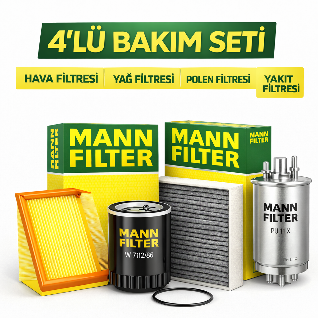 Mann 4 lü bakım seti yağsız MANN Isuzu D-Max 2.5 Filtre Bakım Seti (2012-2017) 4 Lü - Görsel 1