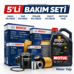BOSCH Alfa Giulietta 1.6 Dizel 120 HP Motul X-Clean 5W-30 Motor Yağı Filtre Seti (2015-2020) 5 Li
