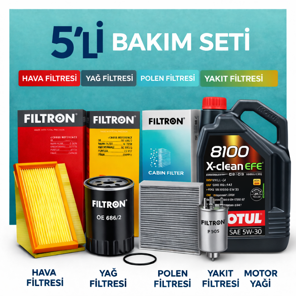 filtron-5-li-bakim-seti-motul-1-1 Filtron Ford B-MAX 1.5 Dizel Motul Eco-Lite 0W-20 Motor Yağı Filtre Seti (2012-2017) 5 Li - Görsel 1