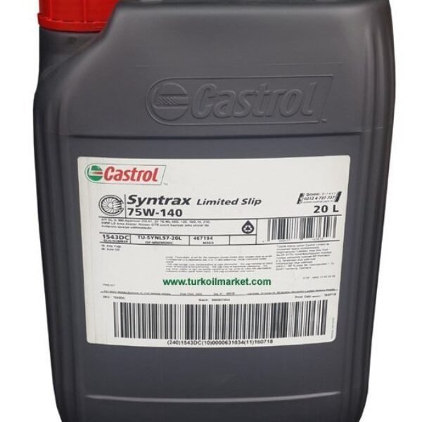 Castrol Syntrax Limited Slip 75W-140 - 20 L Şanzıman Yağı